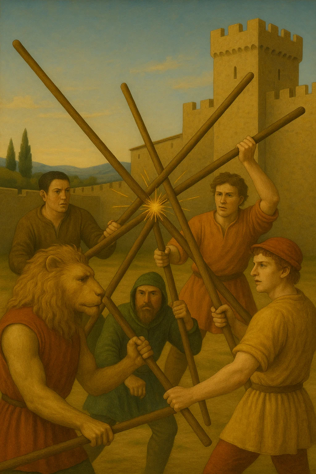 Five of Wands tarot card